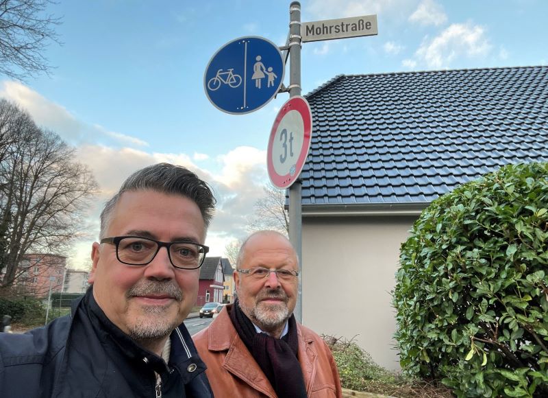 Suchten in der Mohrstraße das Gespräch mit den Anwohnern: Christoph Baak und Klaus Raschke. 